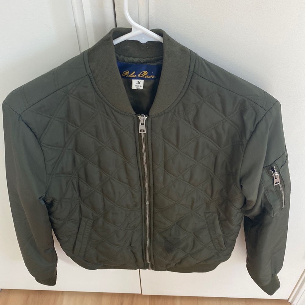 Gently worn olive bomber. Like new!!